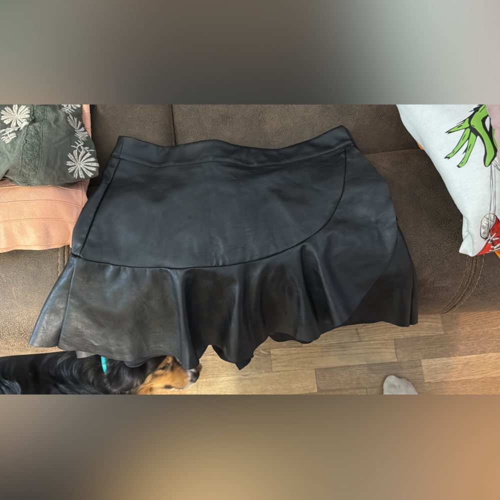 Leather skort